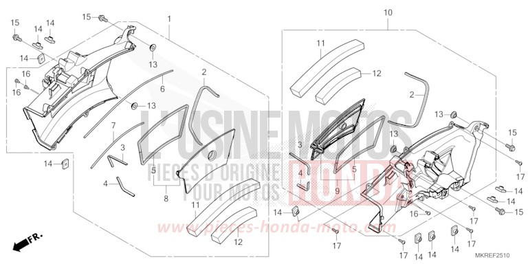 LUFTANSAUGKANAL von CBR1000RR "Fireblade" GRAND PRIX RED (R380) von 2024